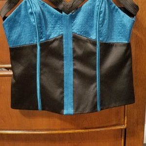bebe teal and black dressy tank